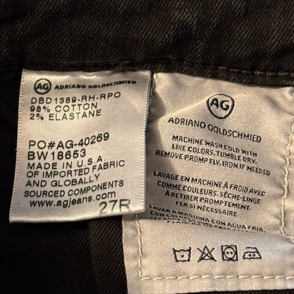 AG Adriano Goldschmied The Legging Ankle Super Skinny Black Distressed Size 27 - Picture 13 of 13